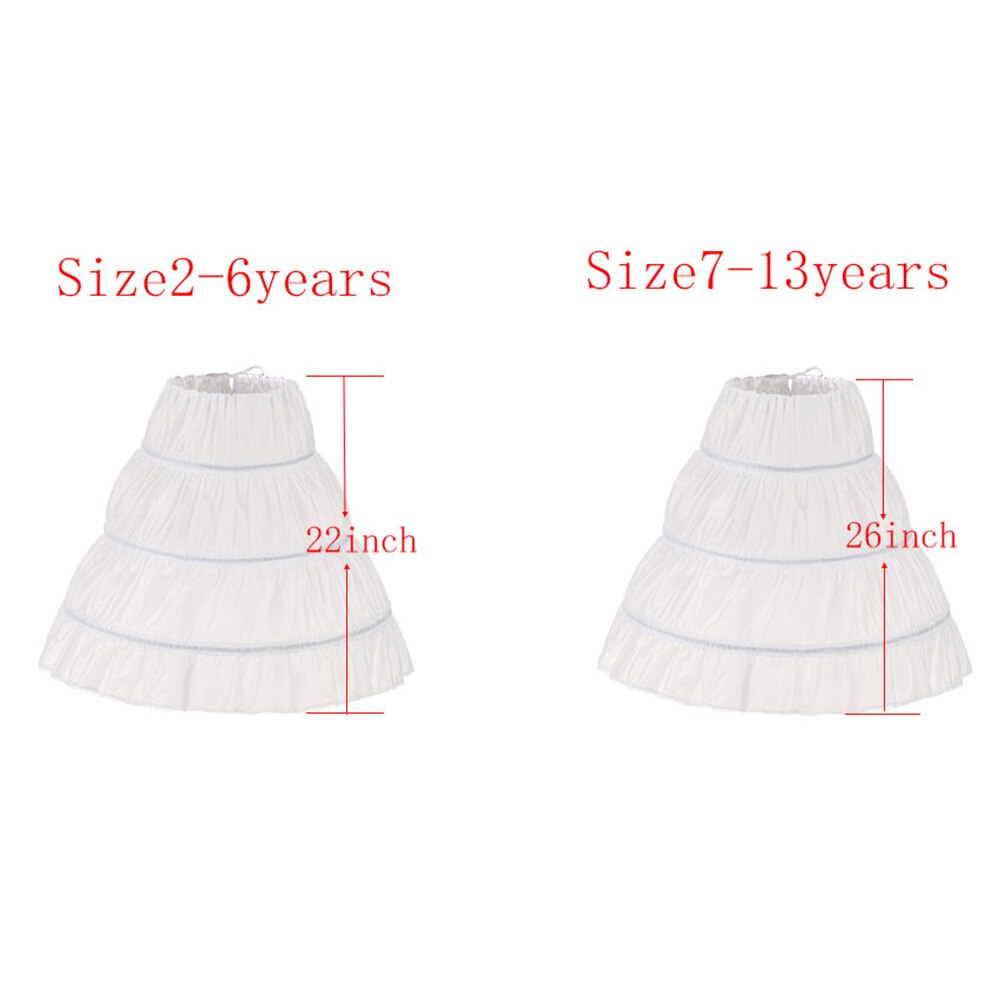 Jupon blanc en dentelle Crinoline pour enfants, ligne a, 3 cerceaux, une couche, robe pour filles, sous-jupe, taille élastique,