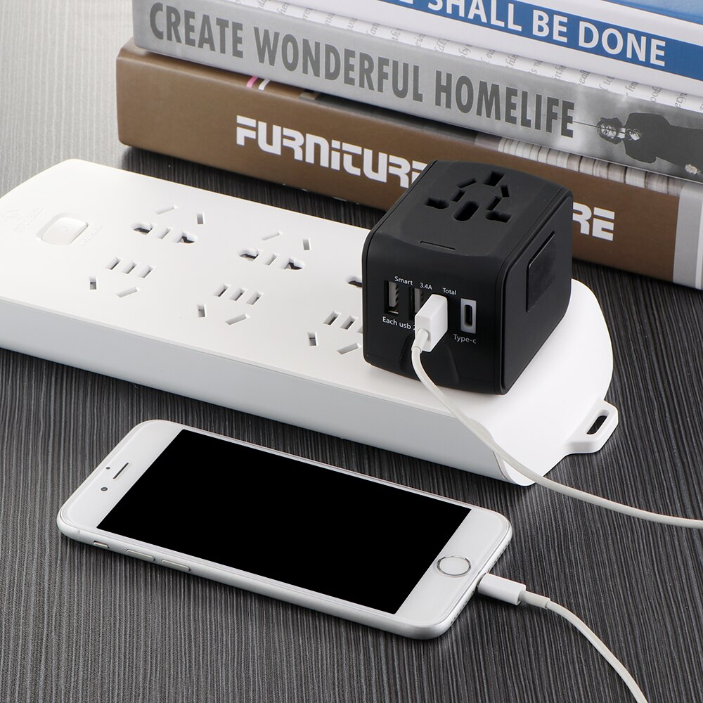 Universal Travel Adapter Power Adapter Charger International Adaptor Wall Electric Plugs Sockets Converter EU/US/UK/AU Plug