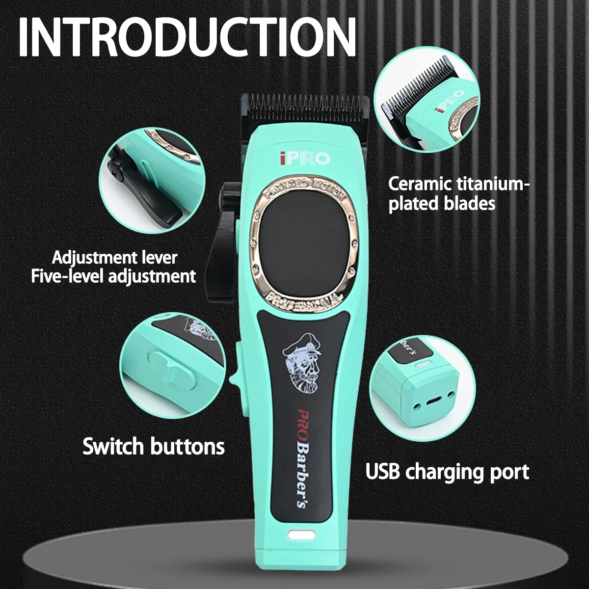 Professionele mannen Tondeuse 7500 RPM Gradiënt Barbershop Tondeuse DLC FADE Blade 2600 mAh Salon Gereedschap S1093