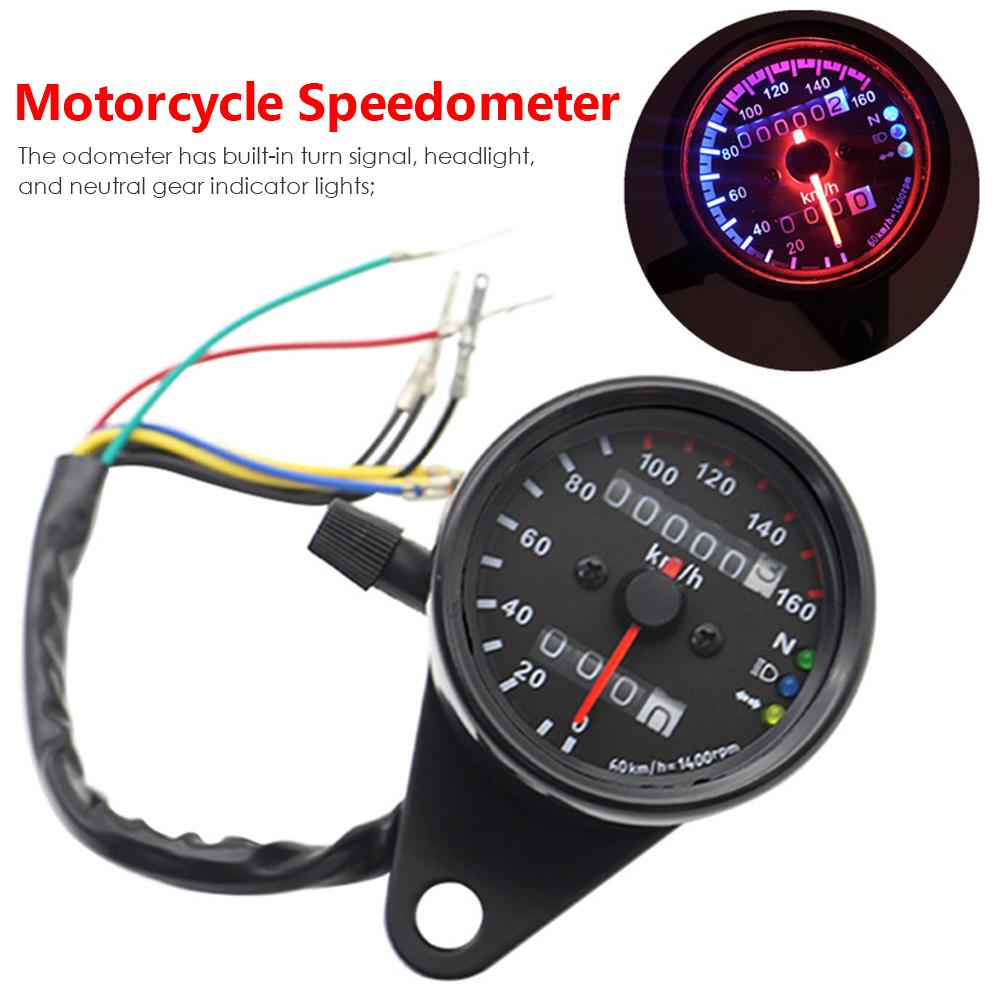 Durable Motorcycle Speedometer Multi-function Universal Motorcycle Speedometer Odometer with Turn Signal Headlight Indicator