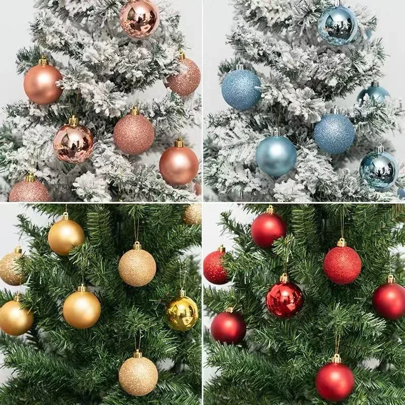 24pcs/Box Christmas Balls Christmas Tree Ornaments Christmas Decoration for Home Party Christmas Hanging Pendant Christmas Balls