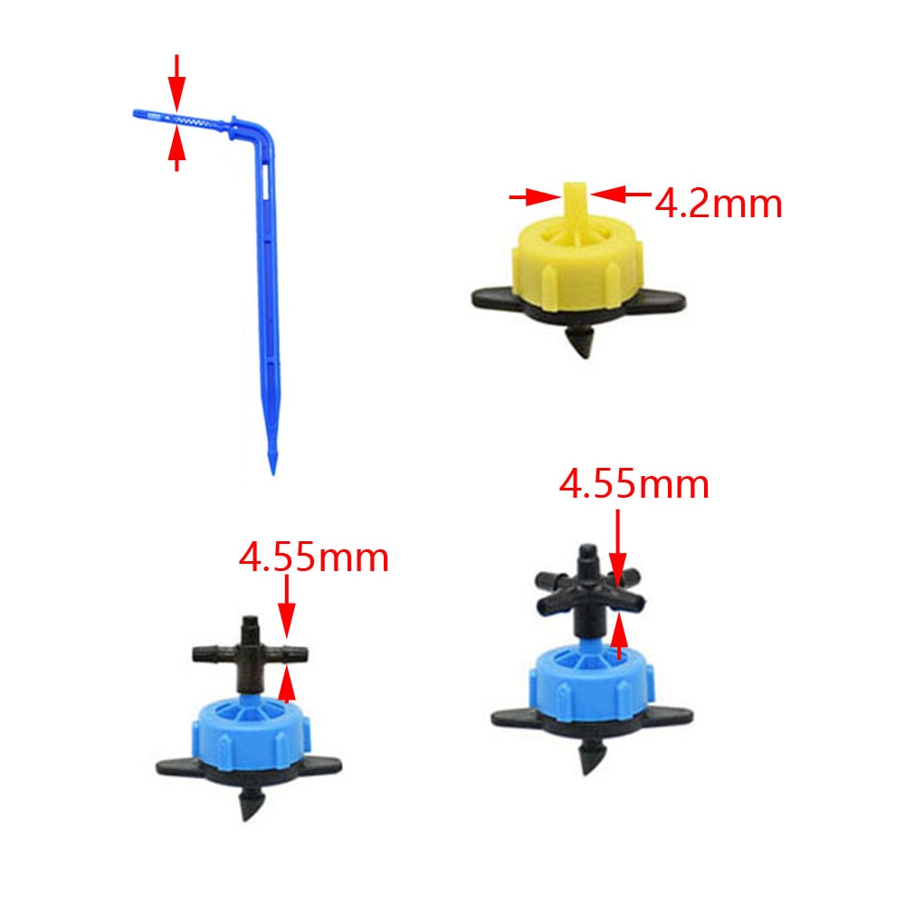 Greenhouse Drip Irrigation 2/4-Way Arrow Dropper Transmitter Irrigation Watering System With 2L/4L/8L Steady Flow Dripper