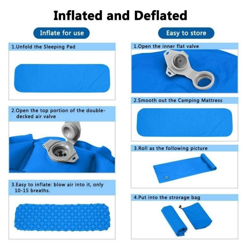 Colchoneta inflable ultraligera para acampar, colchón de aire mate, para senderismo, trekking, cama plegable portátil de viaje, almohadilla para dormir