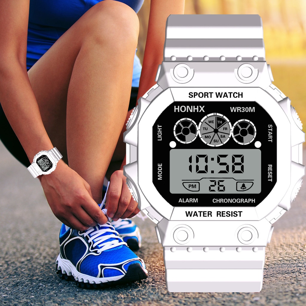 Digitale Sport Horloge Met Led Licht Smart Horloge Casual Lichtgevende Watche Met Stappenteller Multifunctionele Mannen Waterdichte