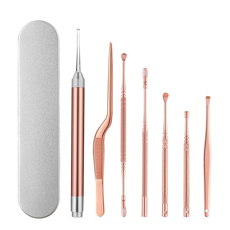 Ear Endoscope Otoscope LED Light Ear Pick Ear Wax Removal Earpick Nose Clean Tweezers Forceps Picks Wax Remover for Baby Adults: Simple Earpick Set