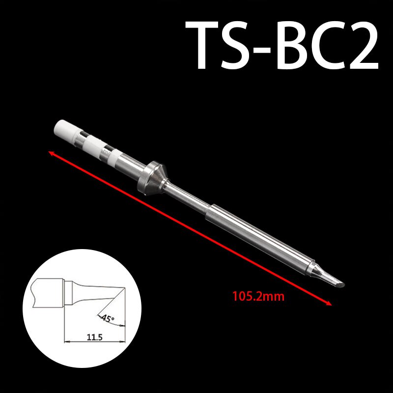 opprinnelig headd erstatning loddetips til  ts100 smarte digitale lcd elektriske loddebolter ts -b2 ts-bc2 ts-c4 ts-d24 7 slagg Tips: Bc2