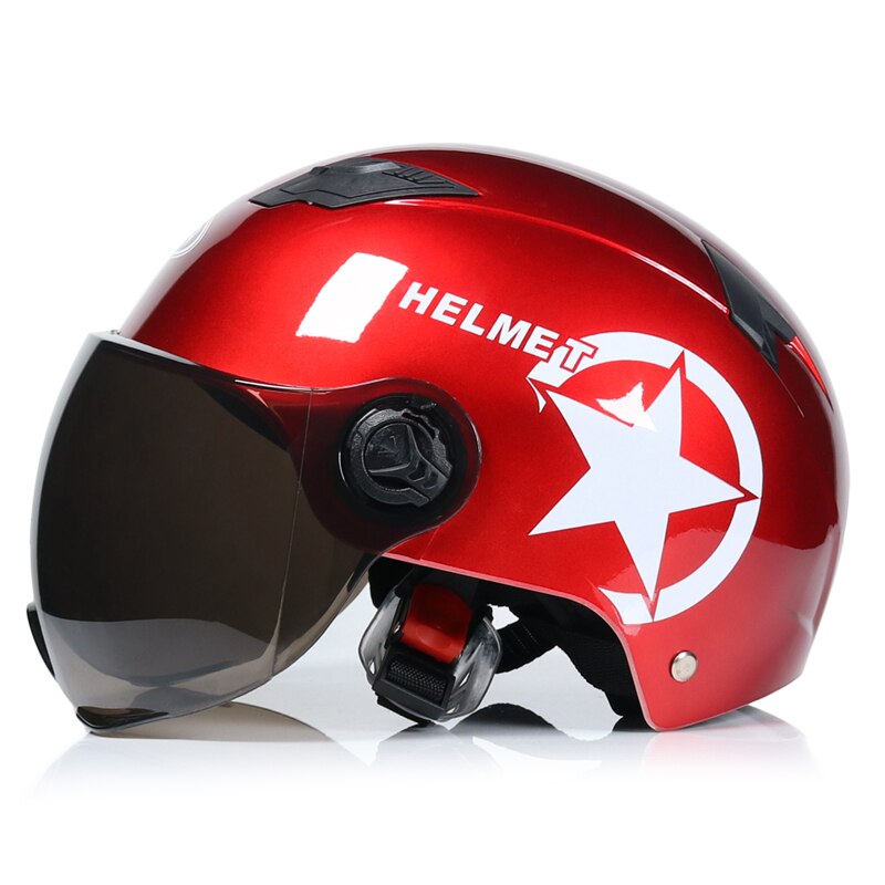 Motorhelm Scooter Bike Open Gezicht Half Baseball Cap Anti-Uv Veiligheid Harde Hoed Motocross Helm Meerdere Kleur Beschermen