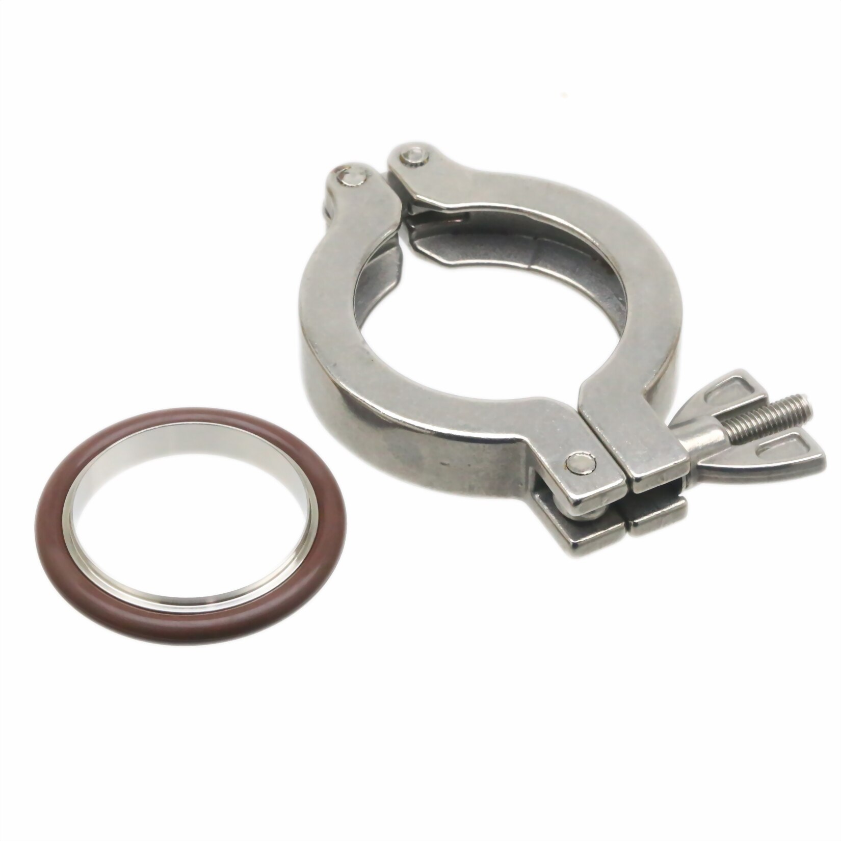 ISO-KF40 NW/KF-40 Vacuum Flange Fitting Hinge Nut Clamps Stainless Steel 304 + Centering Ring SS304 + FKM O-Ring