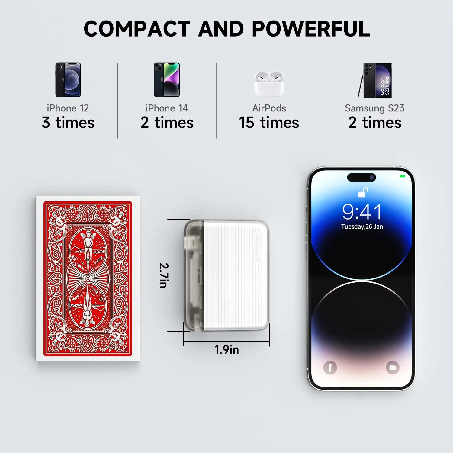 SHARGE 20W carga rápida 10000mAh banco de energía más pequeño Mini PD 20W batería externa para iPhone 15 Pro Max Xiaomi Huawei Phone
