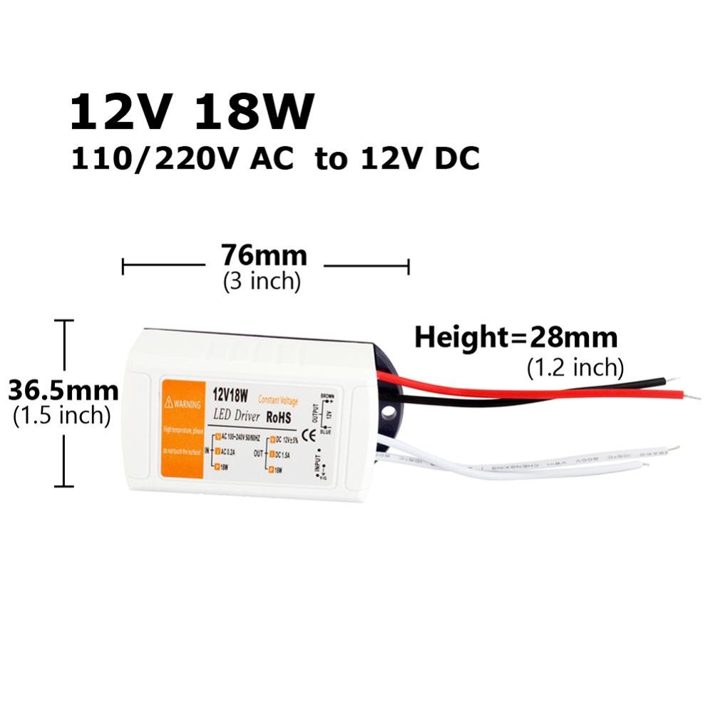12 V LED Driver DC 12 Volt Voeding 18 W 28 W 48 W ... – Grandado
