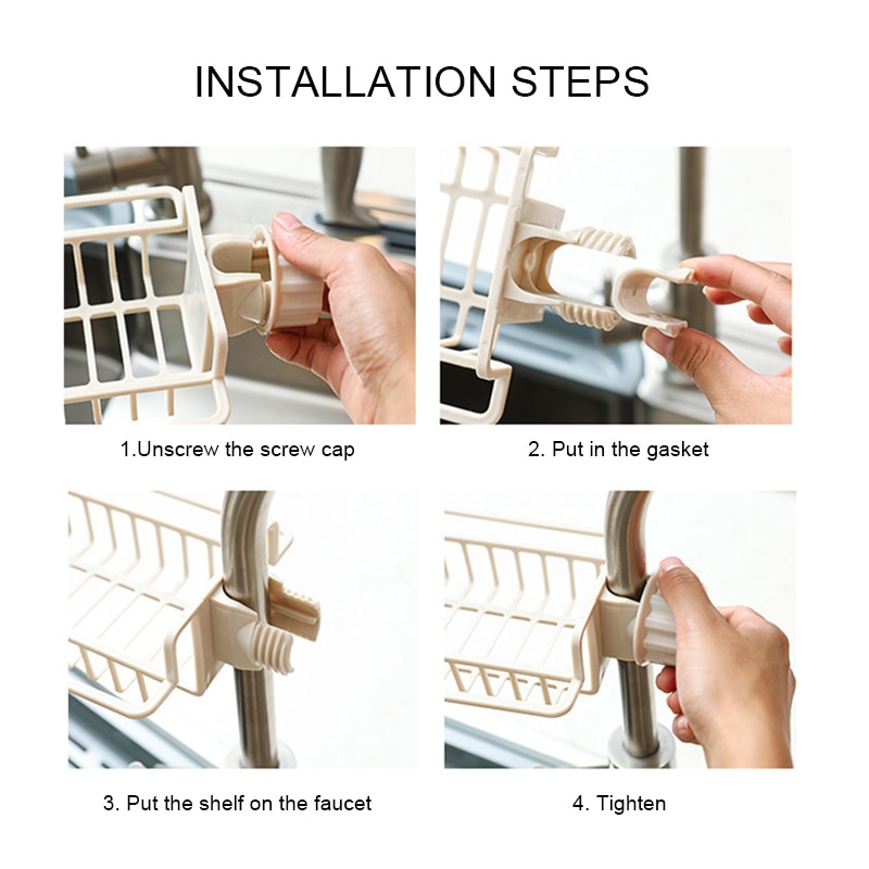 Rvs Kraan Opslag Rekken Verstelbare Sink Rag Spons Afdruiprek Keuken Badkamer Zeep Opslag Houders Planken