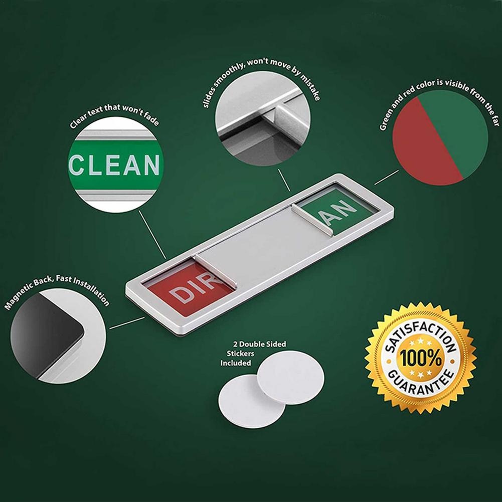 Room Cleaning Tips Cleanliness Signs Hotel Magnetic Signs Metal Dishwasher Magnet Clean Dirty Sign Home Room Decoration
