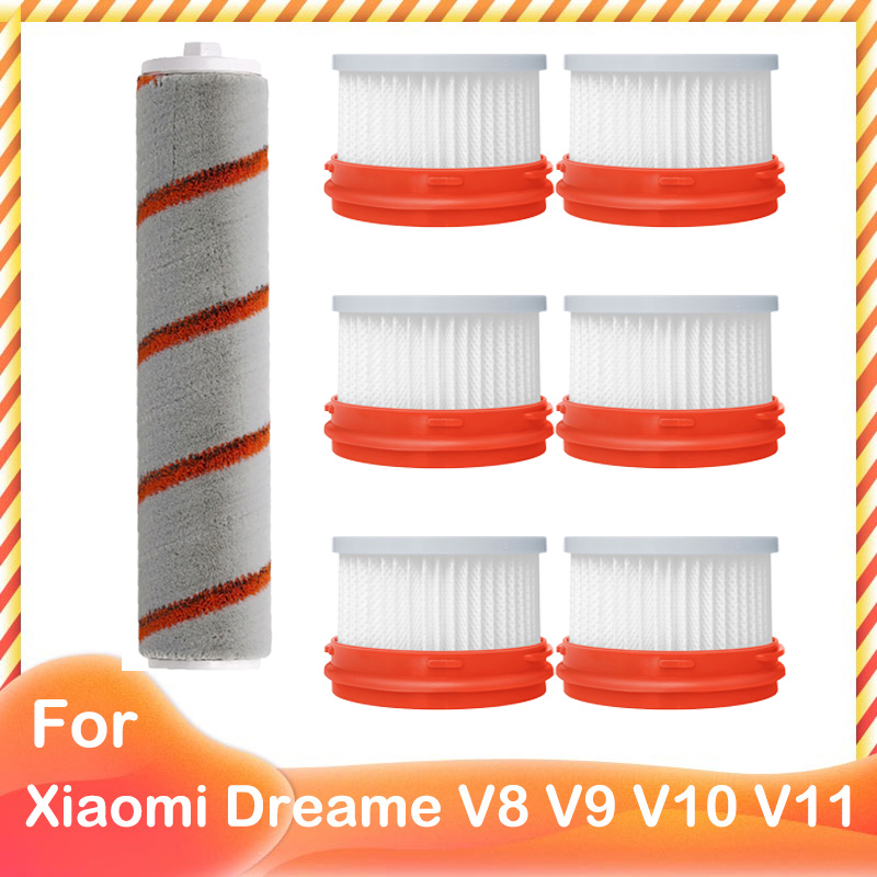 Compatible for Xiaomi Dreame V9 V10 V11 V8 V9B V9P XR Accessories Main Brush HEPA Filter Wireless Handheld Parts: Brown