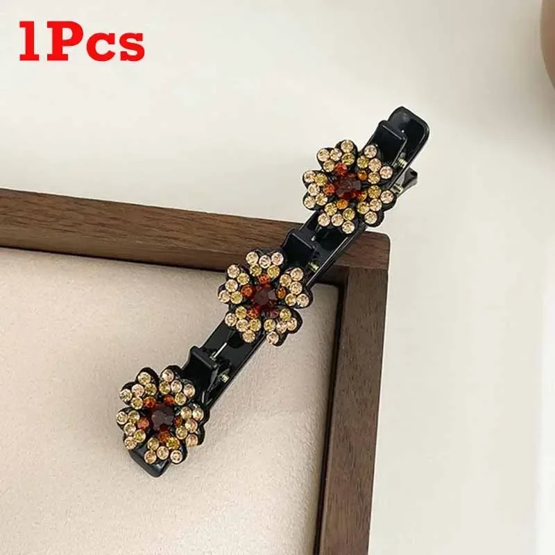 2/4pcs Korean Fixed Headband Hairpin Double Layer Braided Hairpin Hair Hoop Broken Hair Clip Women Hairpin Lazy Hair Accessories: Gold