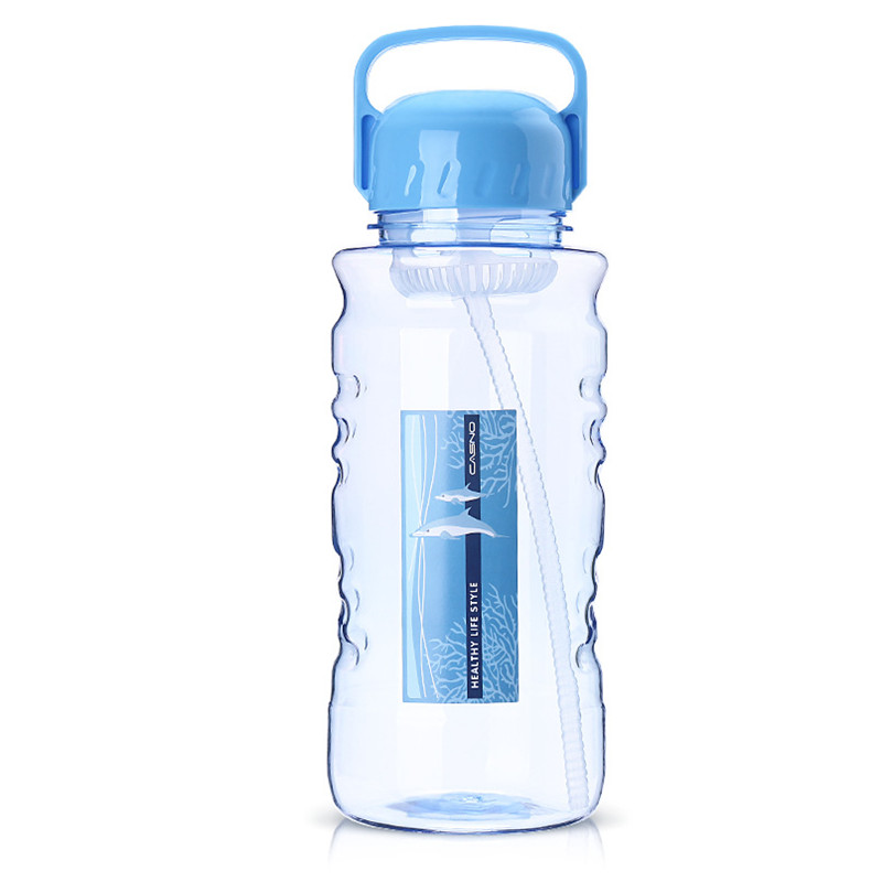 Bpa-fri 1500ml/2000ml bärbara sugrör sport utomhus vattenflaska stor kapacitet resecamping vattenkokare med tesil handtag: 2000ml / Blå