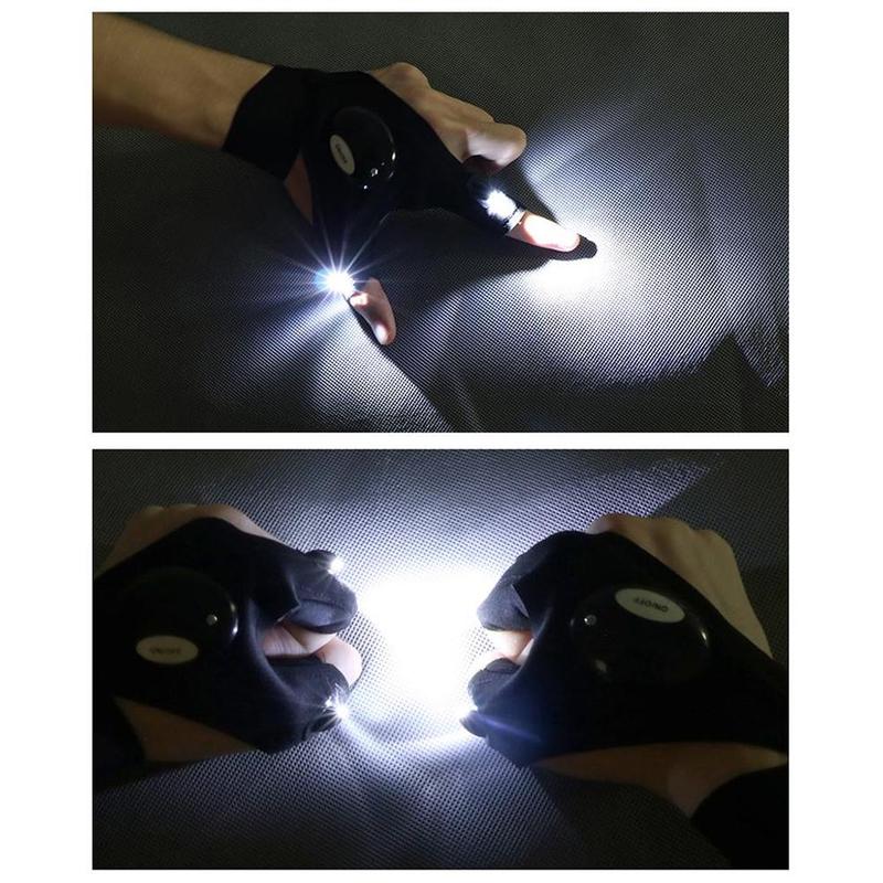 draussen Angeln Handschuhe Mit LED Licht draussen Leucht Atmungsaktive Handschuhe Angeln Finger Handschuhe Für Radfahren Camping Flashlig L1F4