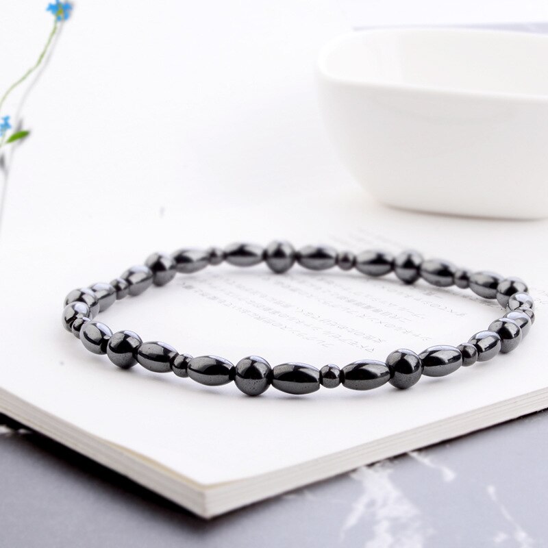 Magnetische Afslanken Enkelbandje Armband Zwart Galsteen Gewichtsverlies Stimuleren Acupunten Therapie Vetverbranding Gezondheidszorg