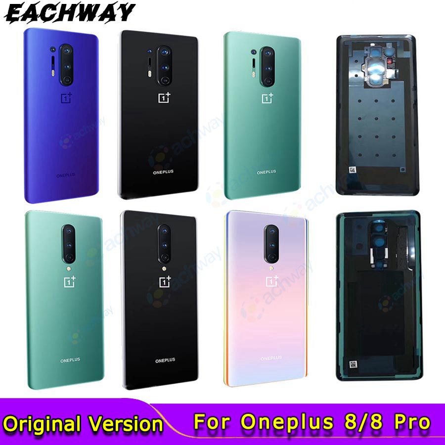 Original Back Glass Cover Oneplus 8 Battery Cover 1+8 Rear Glass Door Housing Case For Oneplus 8 Pro Battery Cover+Camera Lens