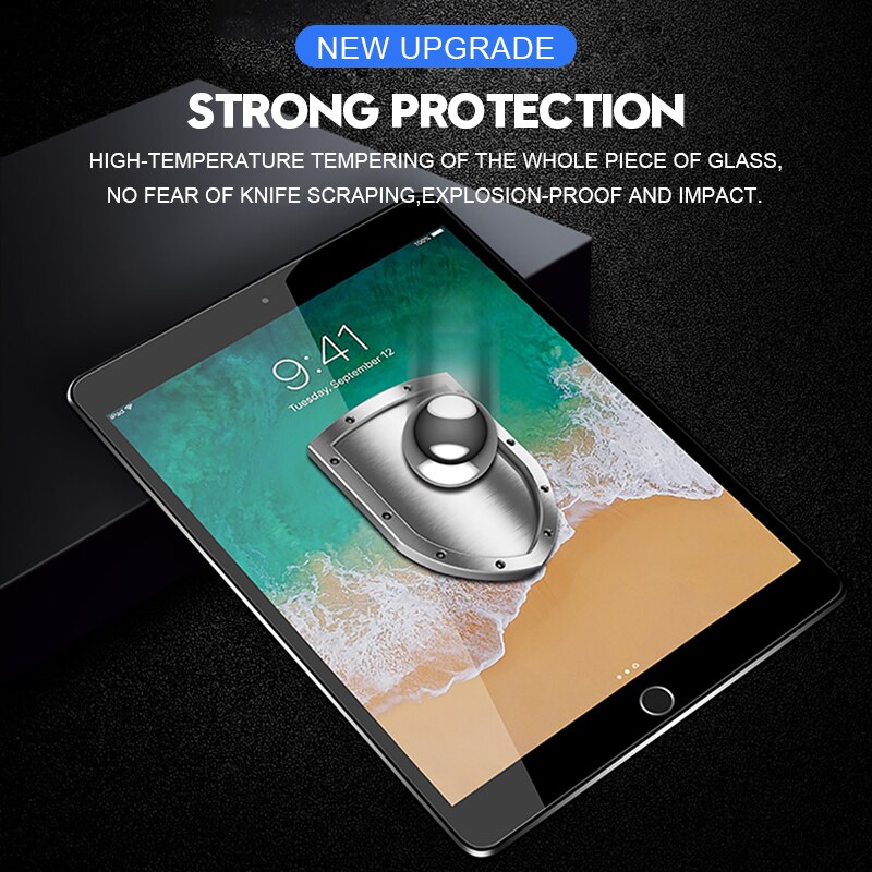 Schermo 9H per IPad 2017 2018 Air 1 2 mini 1 2 3 4 Protector per iPad Pro 11 10.5 9.7 vetro temperato protettivo antigraffio
