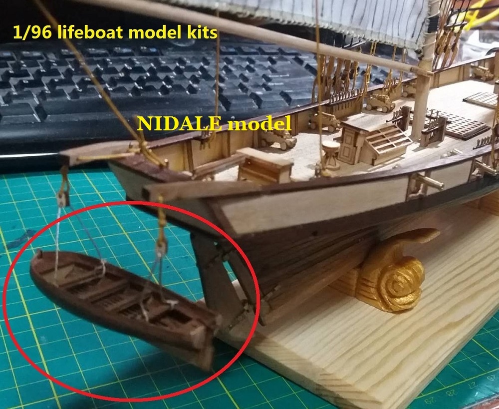 Sacle 1/96 Mini lifeboat model kits Harvey 1847 model ship&#39;s Lifeboat model
