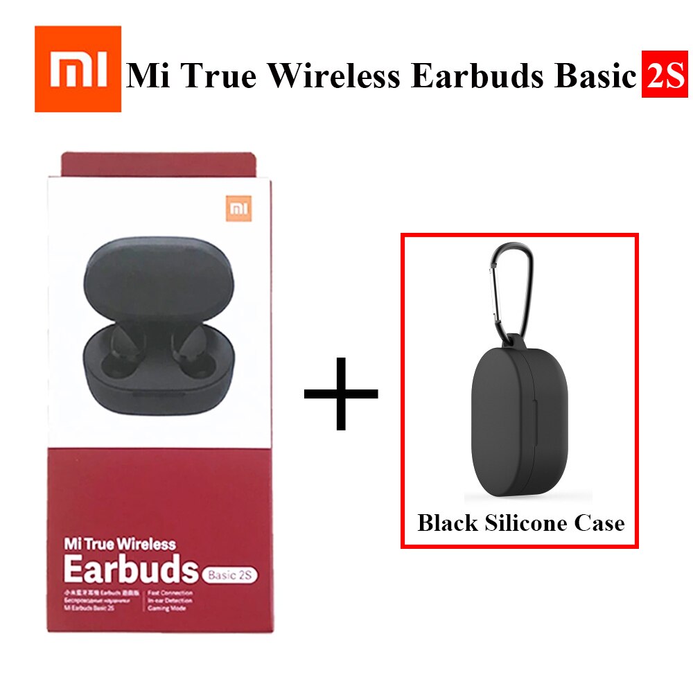 Global Version Xiaomi Mi True Wireless Earbuds Basic 2S TWS Bass Bluetooth 5.0 Earphone Original Redmi Airdots 2S TWSEJ07LS: Add Black Case