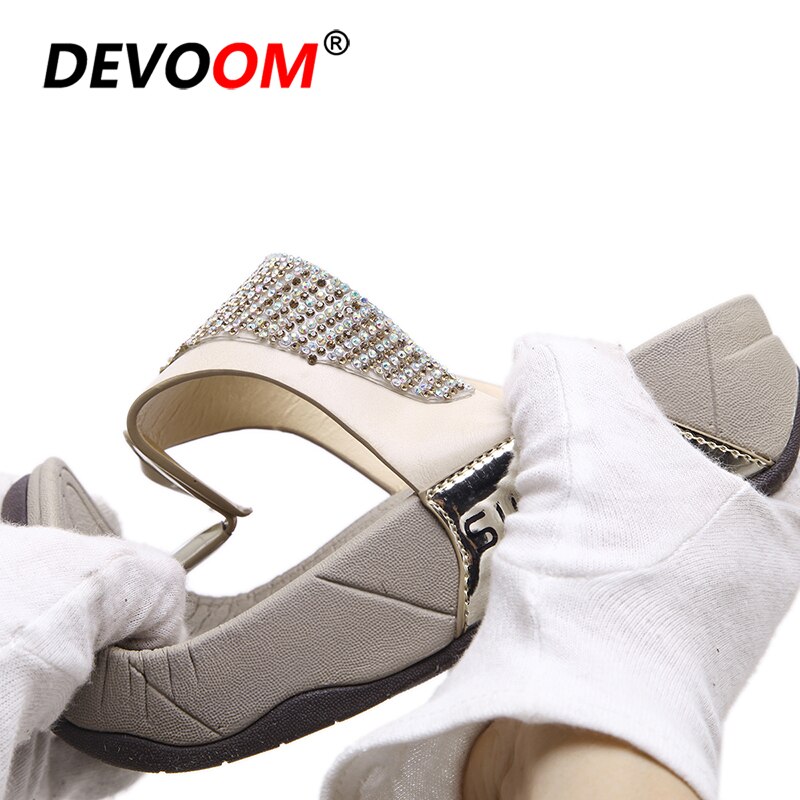 Office Ladies Flip Flops Leather Thick Wedge Slippers Platform Flip Flop Women Summer House Slippers Big Size