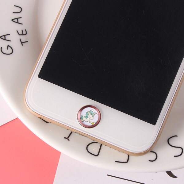 Cute Unicorn Touch ID Home Button Sticker For iPhone 6 7 8 Plus 5S 5C SE For iPad Air 2 Fingerprint Keypad For iPhone Sticker: A