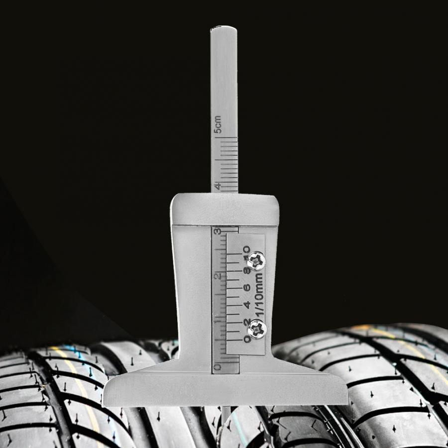 Tire Tread Depth Meter Stainless Steel Car Tyre Tire Gauge Meter Caliper for Car Truck Motorcycle 0-10mm