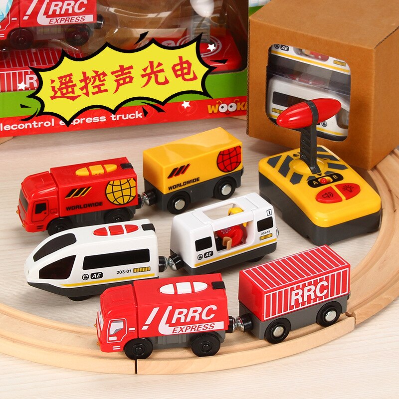 Remote Control Multiple Units CRH EMU Electric Train Toys truck Set Kid fit for brand wooden track suit children