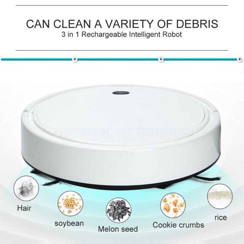3 in 1 Wiederaufladbare Intelligente Roboter Staubsauger Multi-funktion Smart Kehrmaschine Trocken Nass Kehren Reiniger für Zu Hause
