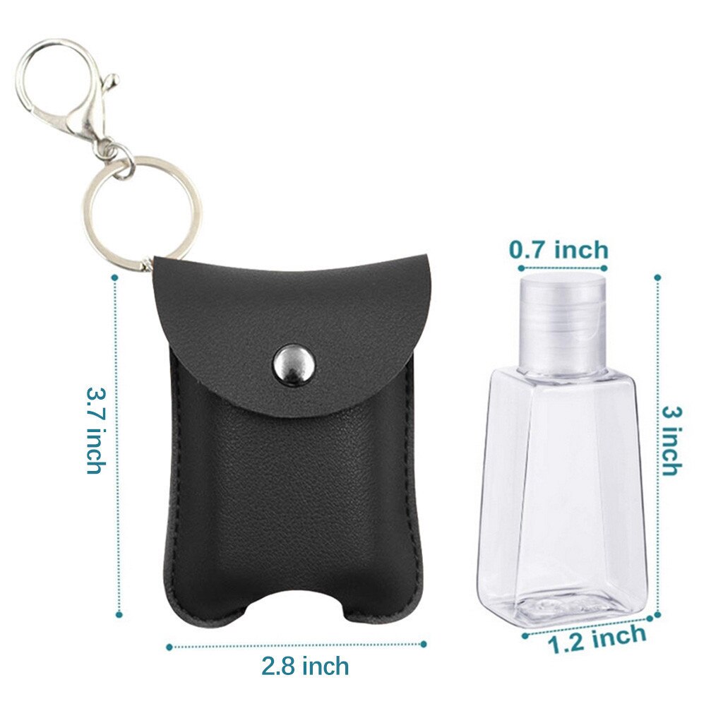 Travel Bottle And Keychain Holder Refillable Empty Bottles For Hand Sanitizer Organizer Keychain Key Rangement Zipper Bag#p30