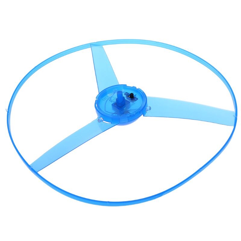 Led-blinkende, fliegende untertasse mit propeller aus kunststoff, spielzeugscheibe, hubschrauber mit zugseil