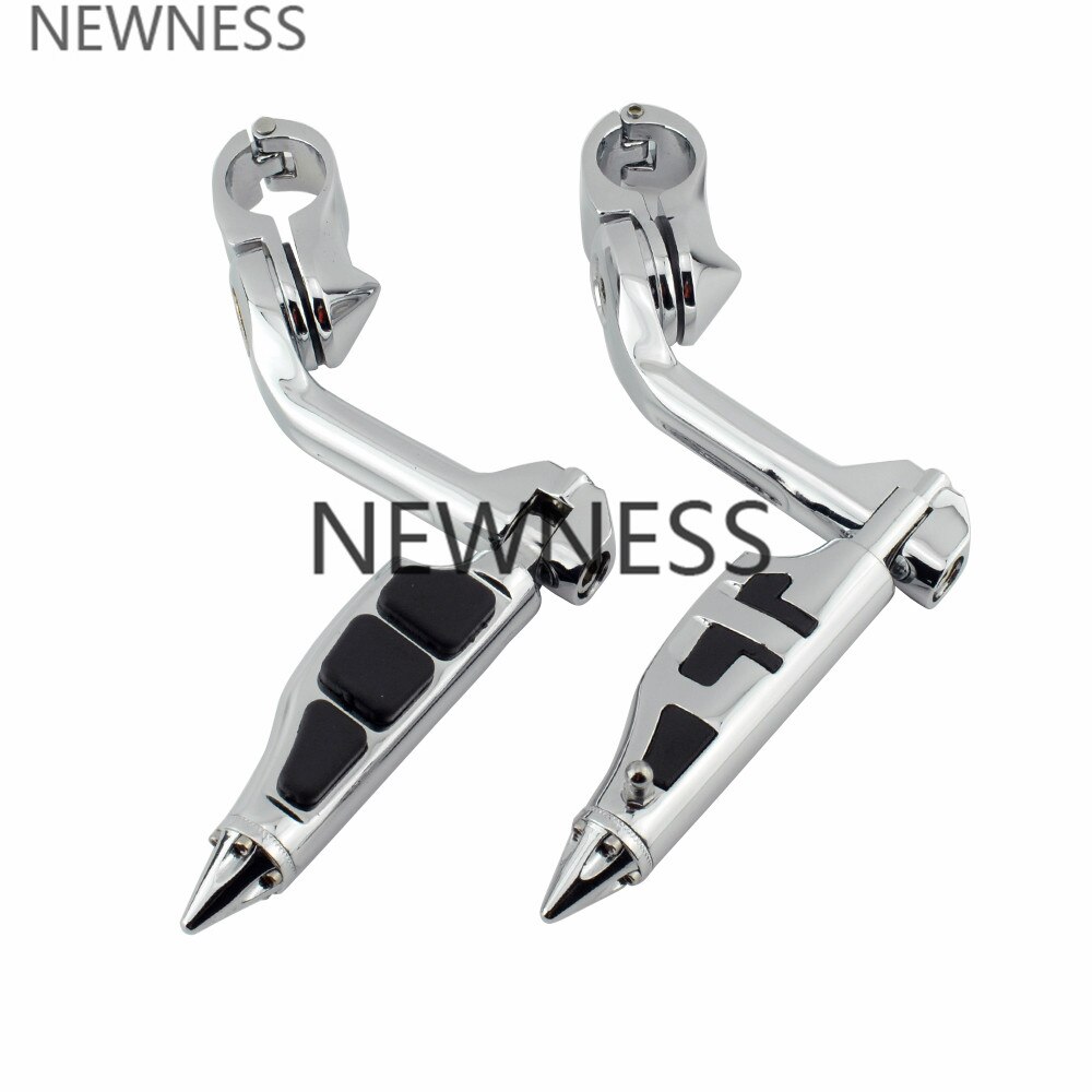 Motorcycle Foot Pegs Adjustable Long Angled Highway Peg Mount 1 1/4" 32mm Engine Guard Footrest for Harley Sportster Dyna