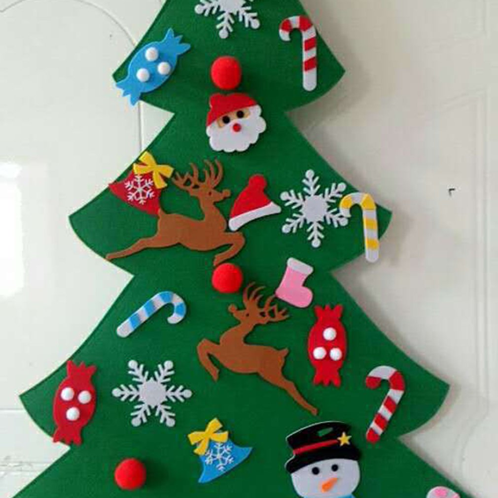 Bambini fai da te feltro albero di natale decorazione natalizia per la casa Navidad 2021 regali di capodanno ornamenti natalizi albero di natale di babbo natale