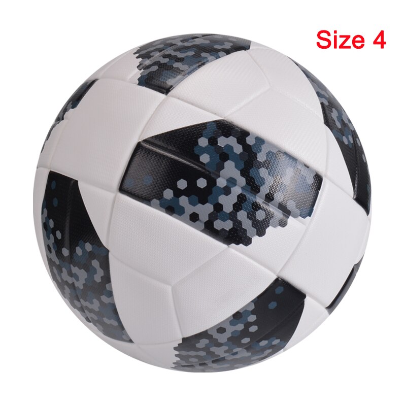 Neueste Fußball Ball Professionelle Größe 5 Größe 4 PU Nahtlose mit Ball Tasche Sport League Fußball Training futbol: 18-BlackWhite Size 4