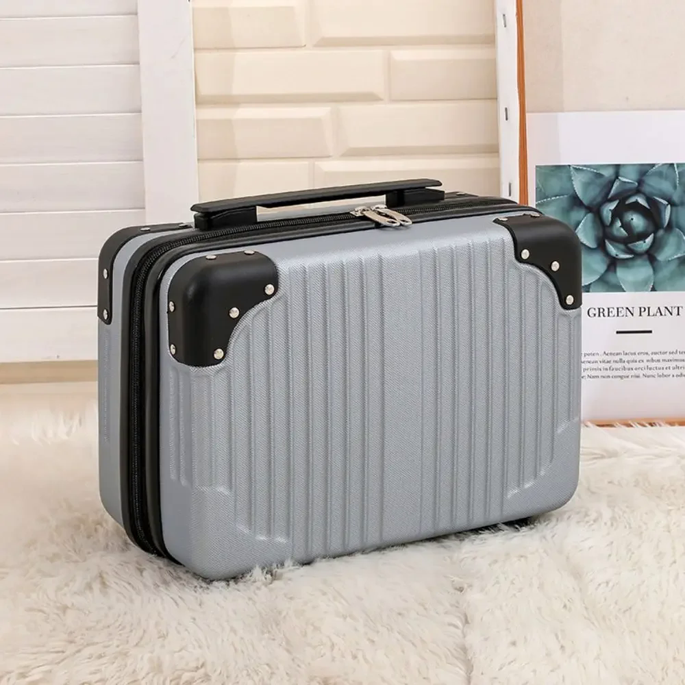 Mini maleta de viaje de 14 pulgadas, caja de cosméticos, organizador de equipaje de mano, estuche de maquillaje, caja pequeña con contraseña, estuche de embarque 2025: Verde