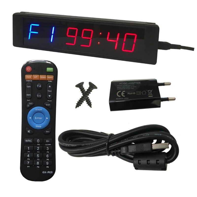 Gym Timer Stopwatch with Remote for Gym Fitness Training Ideal Interval Timer: -1-EU