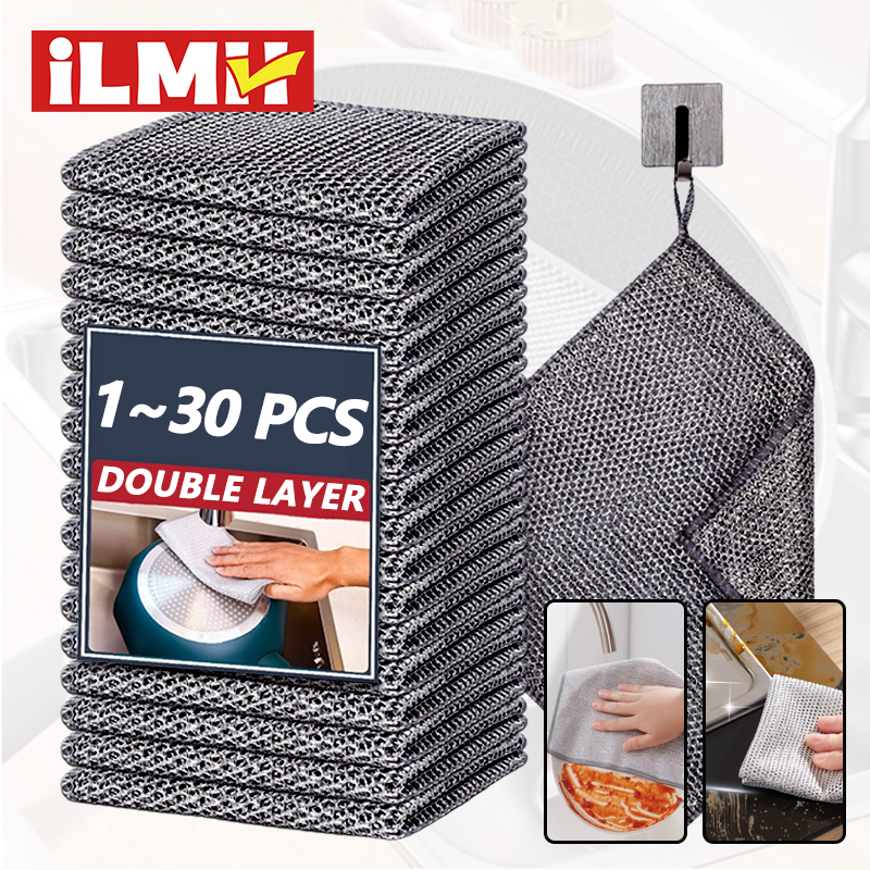 Chiffon de nettoyage magique, fil polyvalent, chiffon de nettoyage Miracle, filet de vaisselle innovant, serviette à main pour grille de vaisselle de cuisine