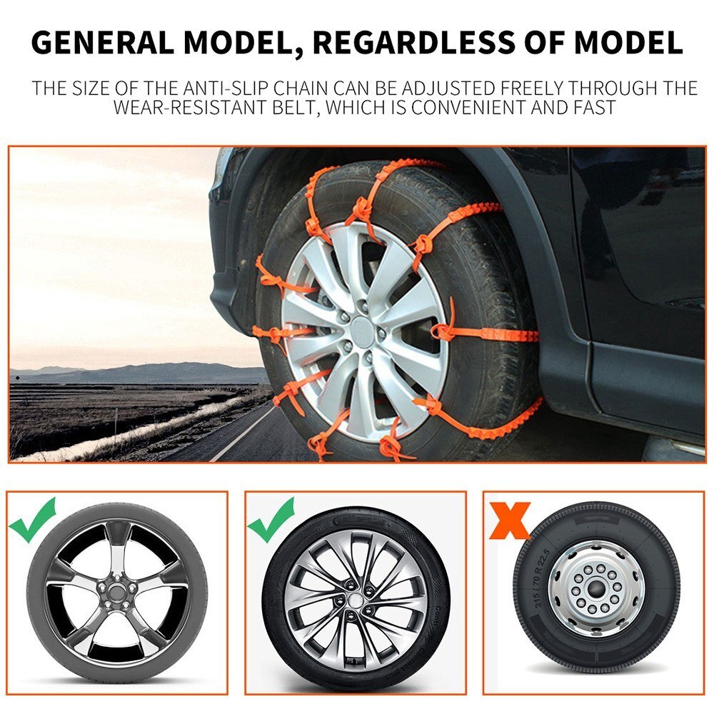 Car Tyre Non-slip Zip Grip Car Tire Anti-skid Strap Adding Tire Traction Car Traction Chains Chains For Truck Tires