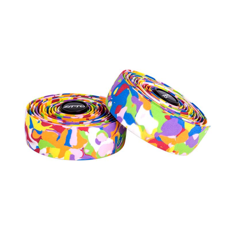 Ztto Kleurrijke Mountain Fietsstuur Tape Fietsonderdelen Antislip Mtb Fietsen Road Racing Handle Bar Band 2 Stekkers bandage Riem: colorful