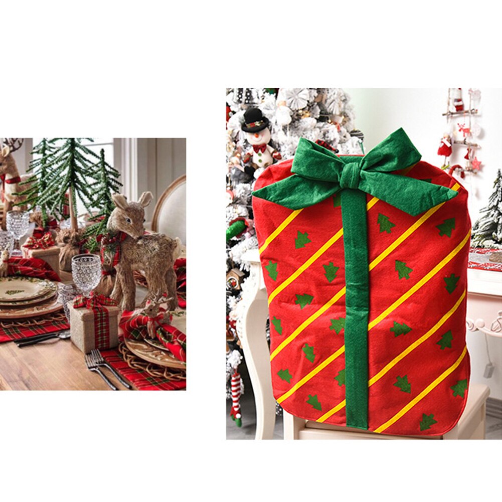 Universele, eenvoudig te installeren eetkamer, sfeer, zachte kerstdecoratie, herbruikbare tas, stoelhoes, festival: Rood