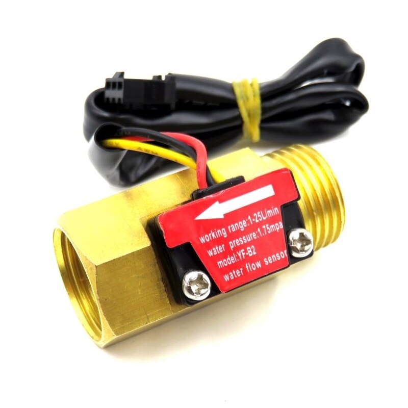 G1/2&quot; DN15 Water Flow Sensor Copper Turbine Flow Sensor Turbine Flow Meter 1-25L/min