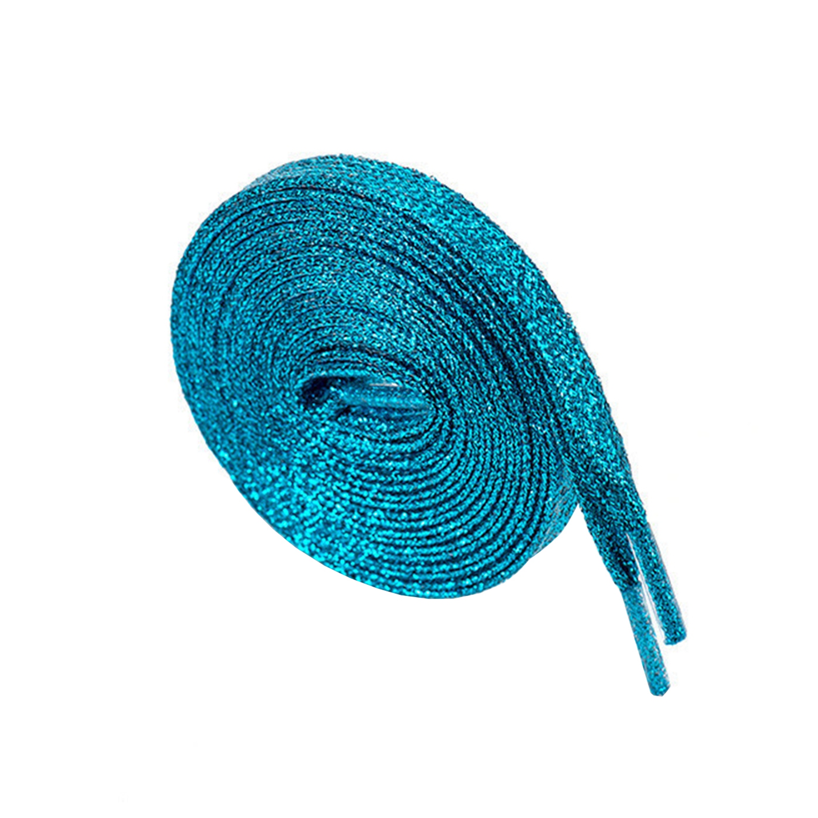 Lacets métalliques scintillants de 115 CM de Long, cordons de chaussures plats scintillants: sky blue
