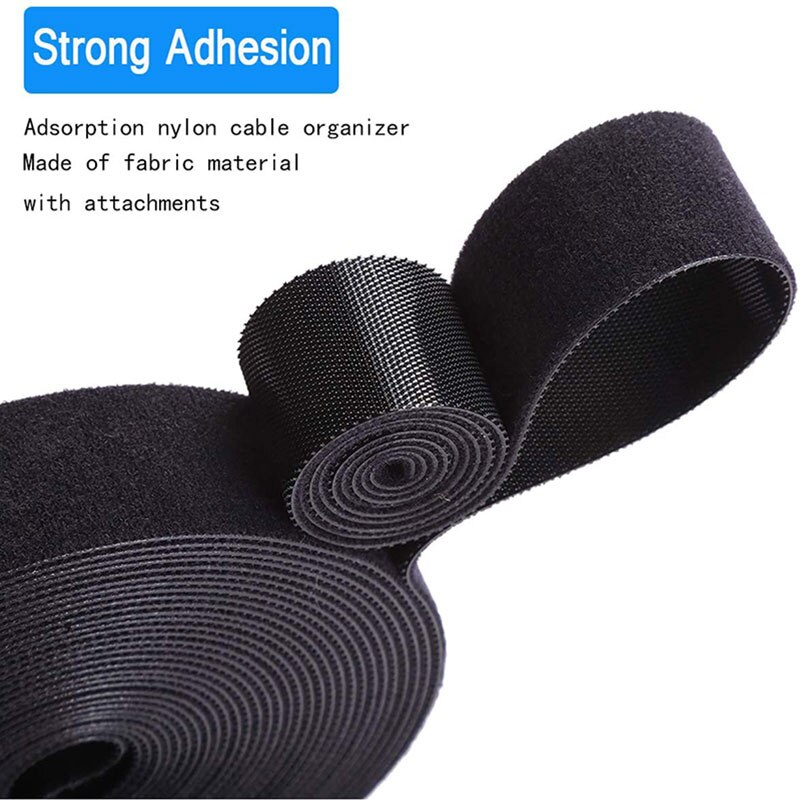 5Meter/Roll Mehrweg Befestigungs Band Kabelbinder 15/20mm Haken und Schleife Doppel Seite Haken Rolle haken Strap Drähte Veranstalter Straps