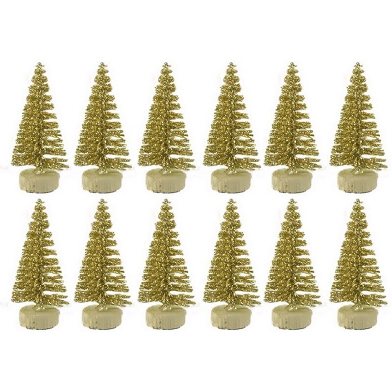 Xxfa 12 Stuks Mini Kerstboom Grenen Bomen Diy Kerstversiering Voor Thuis Tafel