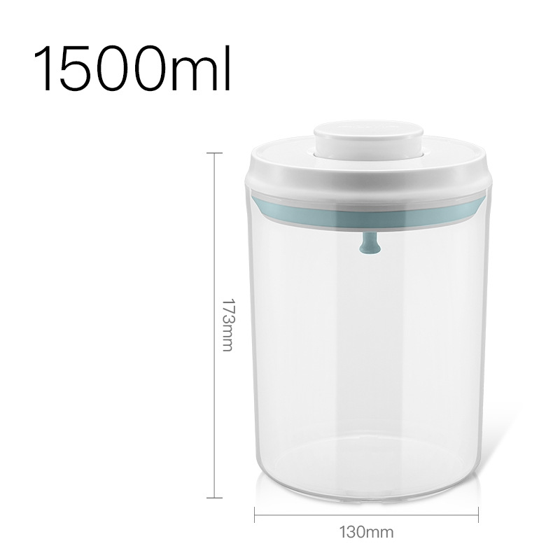 Airtight Food Storage Containers with One Key Press to Seal Lids Contains 3 Styles and 14 Sizes for Kitchen Pantry Organization: 1500MLRound shape