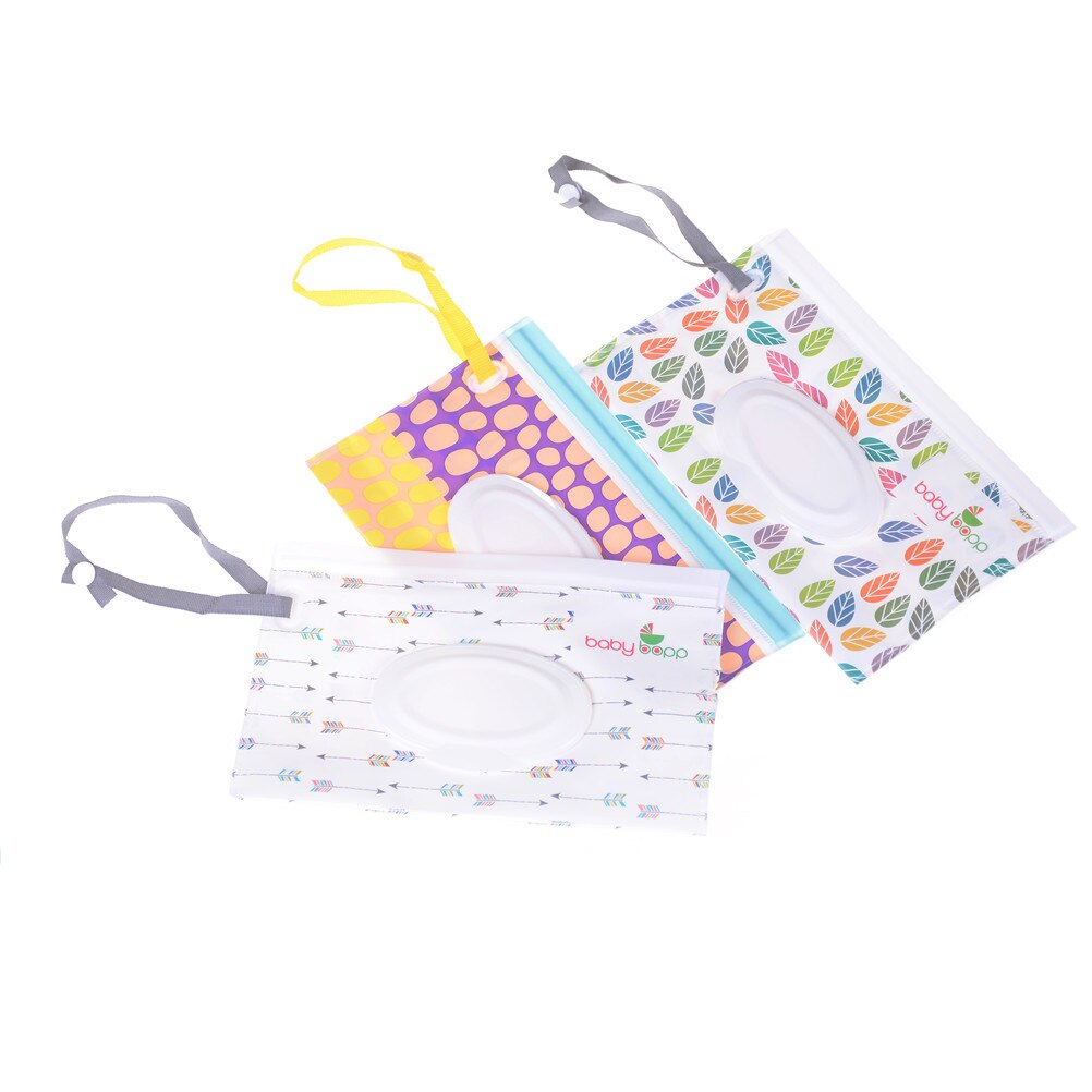 Clutch en gemakkelijk mee te nemen doekjeshouder met drukknoopsluiting doekjes draagtas vochtige doekjes tas clamshell cosmetische etui