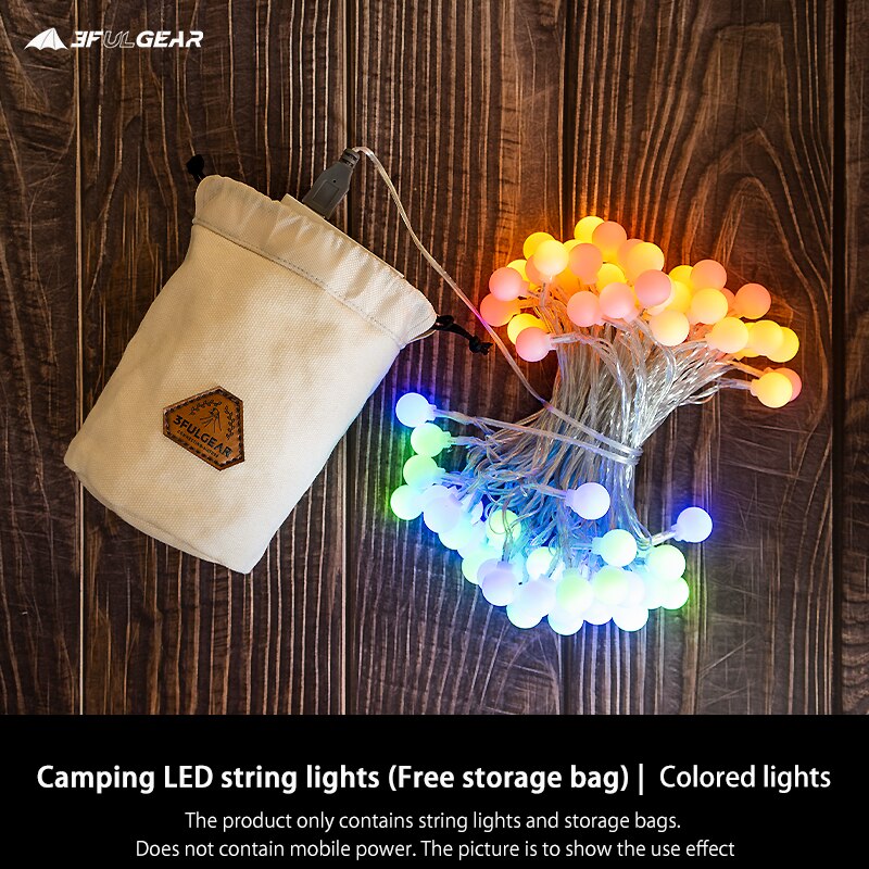 Barraca de acampamento com iluminação led 3f ul gear, 10m, luz de acampamento, alimentação móvel usb, churrasqueira, barraca, festa de aniversário: Color light