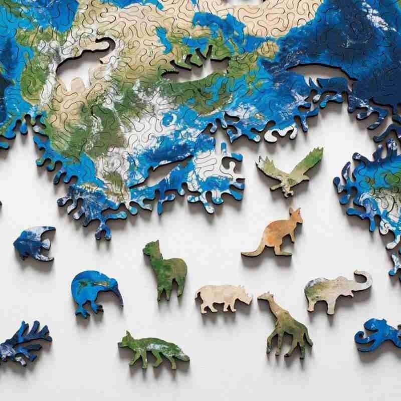 Houten Puzzel Regenboog Aarde Universe Vorm Puzzel Oneindige Lus Specifieke Diy Gboard Game Kids Volwassen Uitdagende Speelgoed