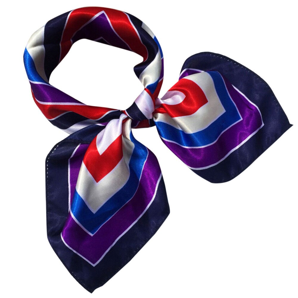 Foulard carré cheveux cravate pour les femmes de fête d'affaires petit Vintage maigre rétro tête cou soie Satin écharpe pour dames #25: A
